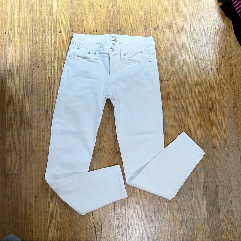 J. Crew Toothpick White Skinny Denim Jeans 25 High Rise Basic - Picture 3 of 10